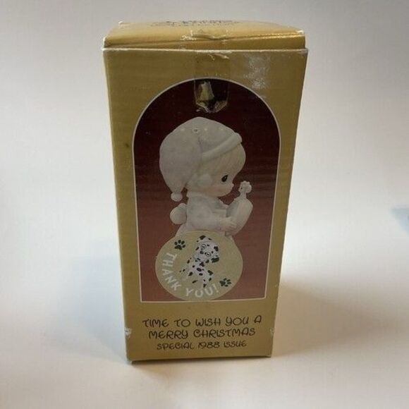 VTG NWB Enesco Precious Moments Figurine Time To Wish You A Merry Christmas - Picture 4 of 14